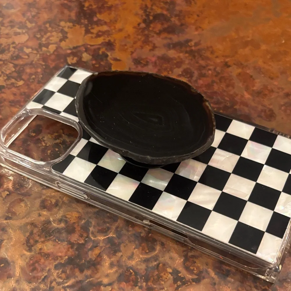 11 pro max Apple Checkered Phone Case with a stone Grip